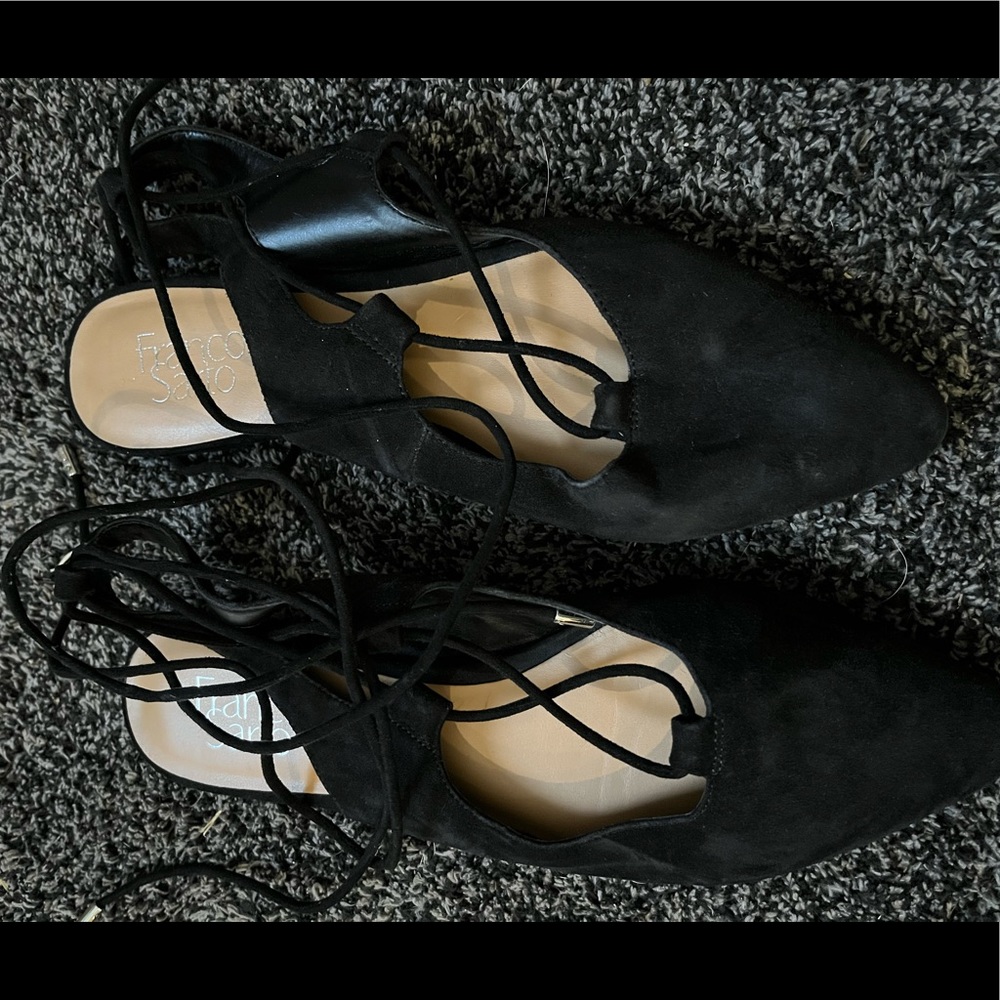 New, never worn !!! Franco Sarto suede black flats